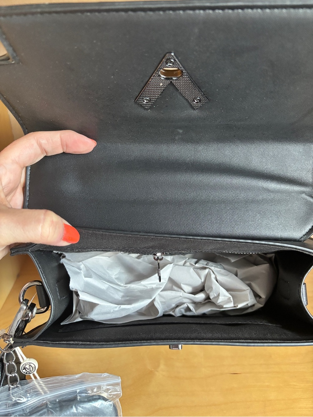 Valentino Orlandi Black Vegan Leather Studded Top-Handle Satchel NWT - Picture 3 of 6